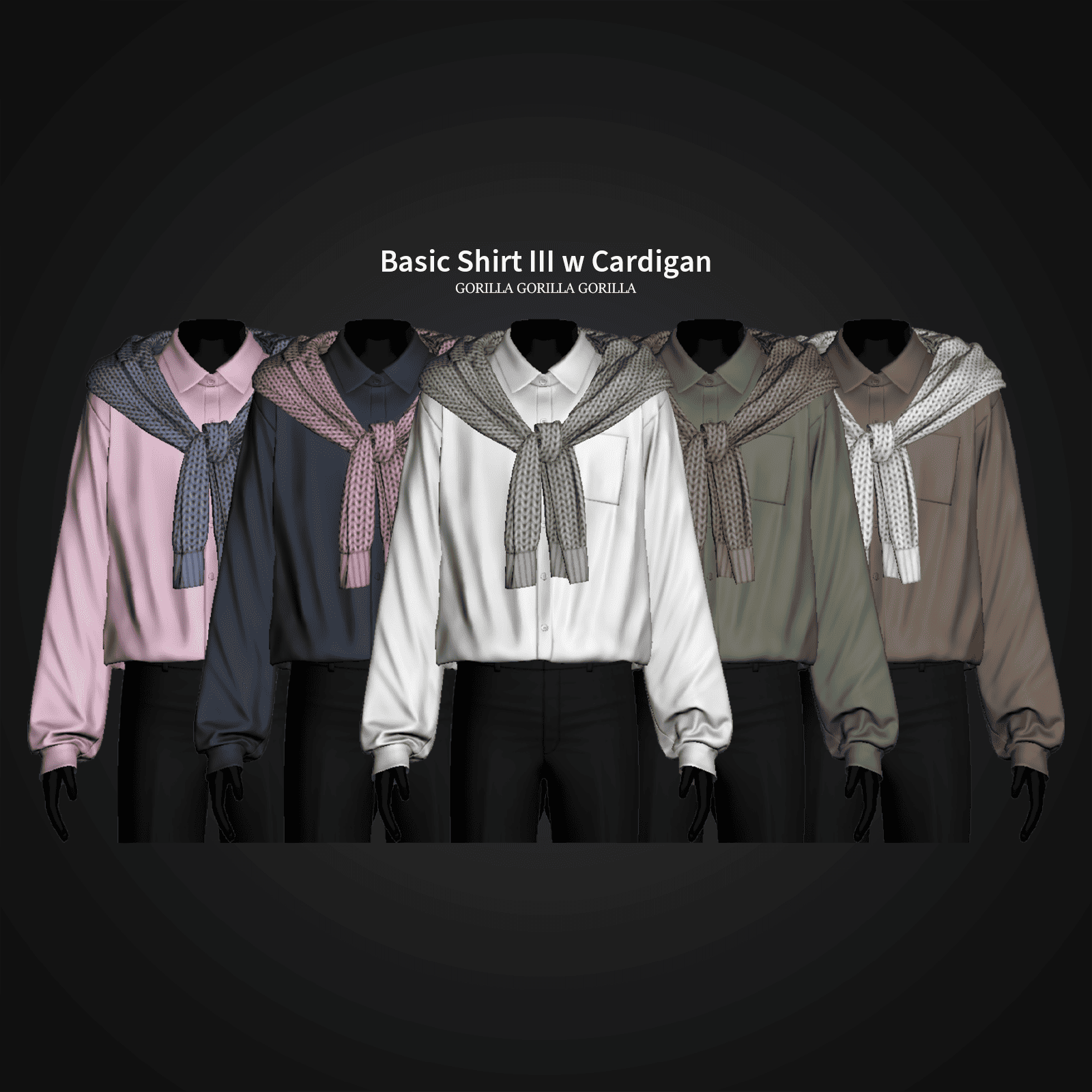 Комплект Basic Shirt III W Cardigan Sims 4