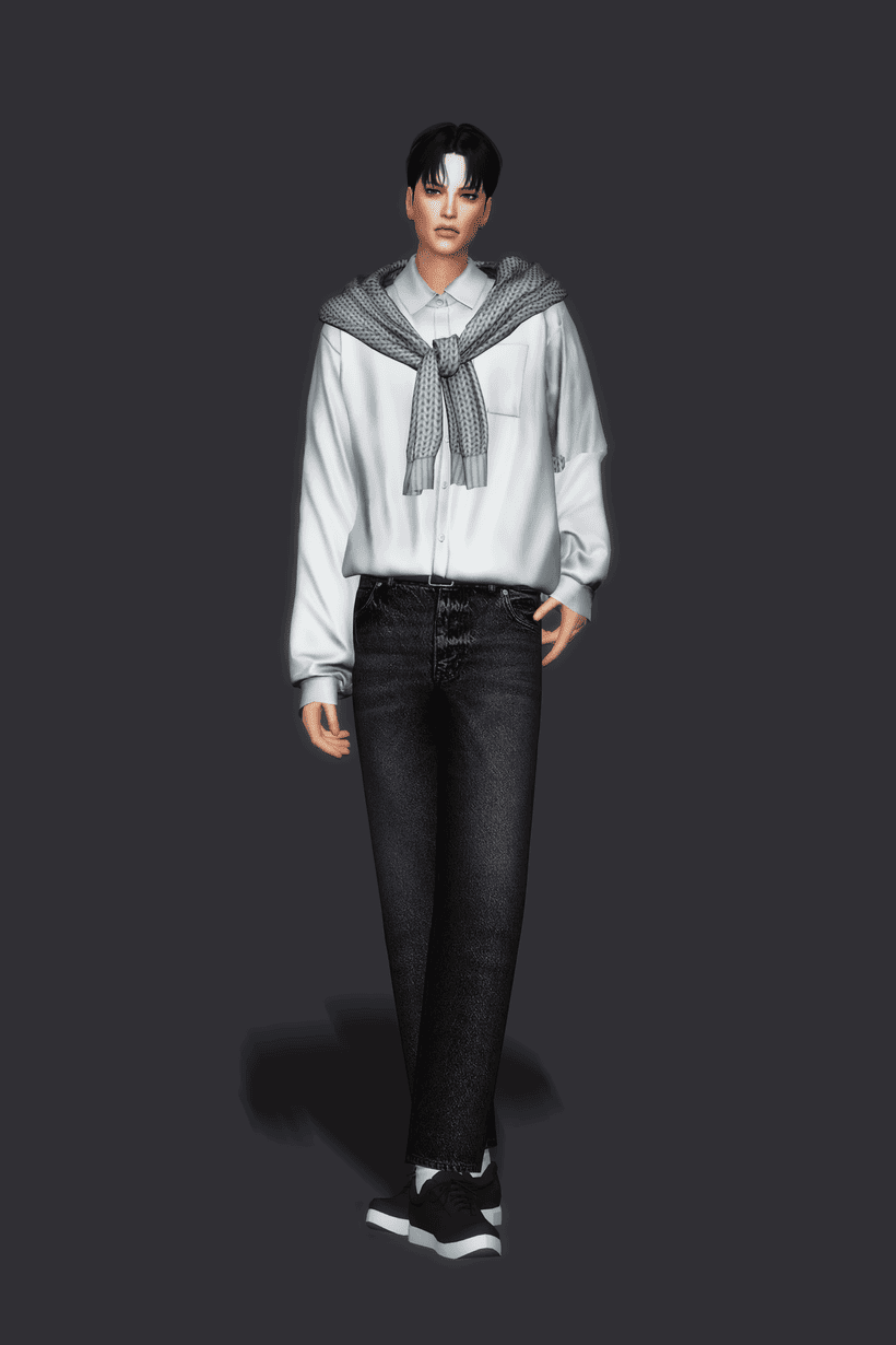Комплект Basic Shirt III W Cardigan Sims 4