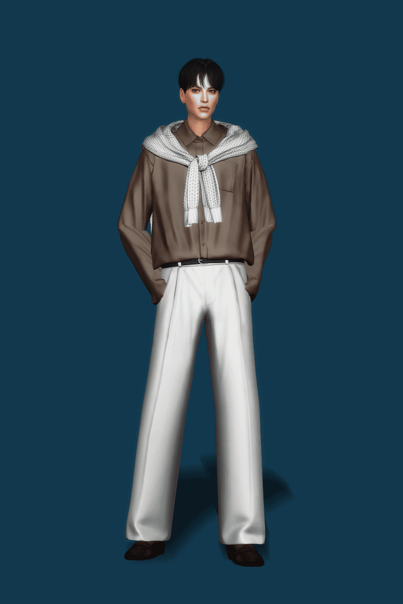 Комплект Basic Shirt III W Cardigan Sims 4