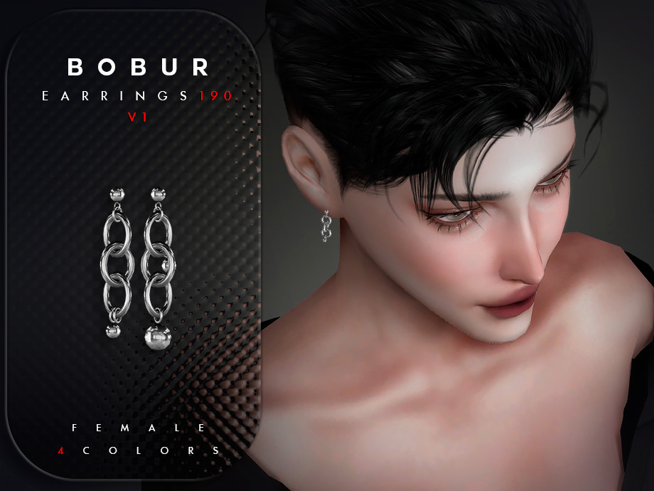Серьги Chain Drop Earrings Sims 4