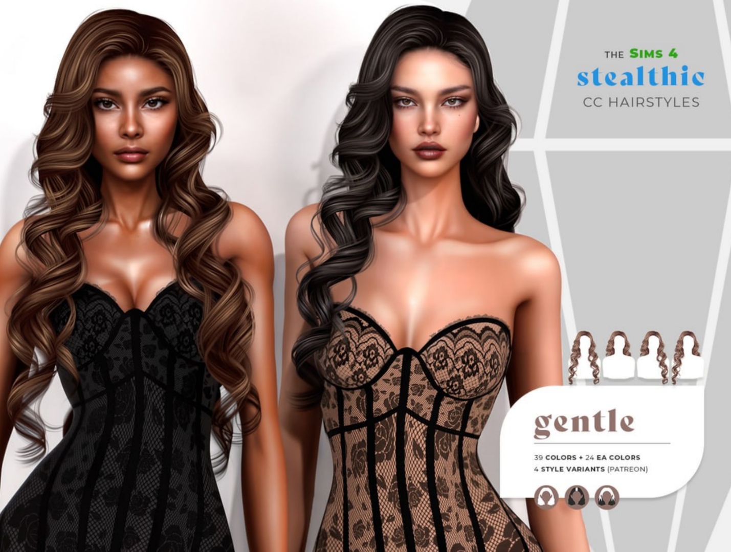 Прическа Gentle Hair Sims 4