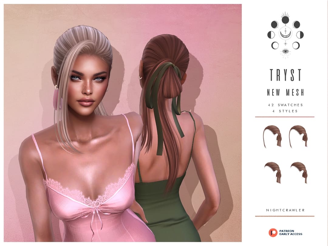 Прическа Tryst Hair Sims 4