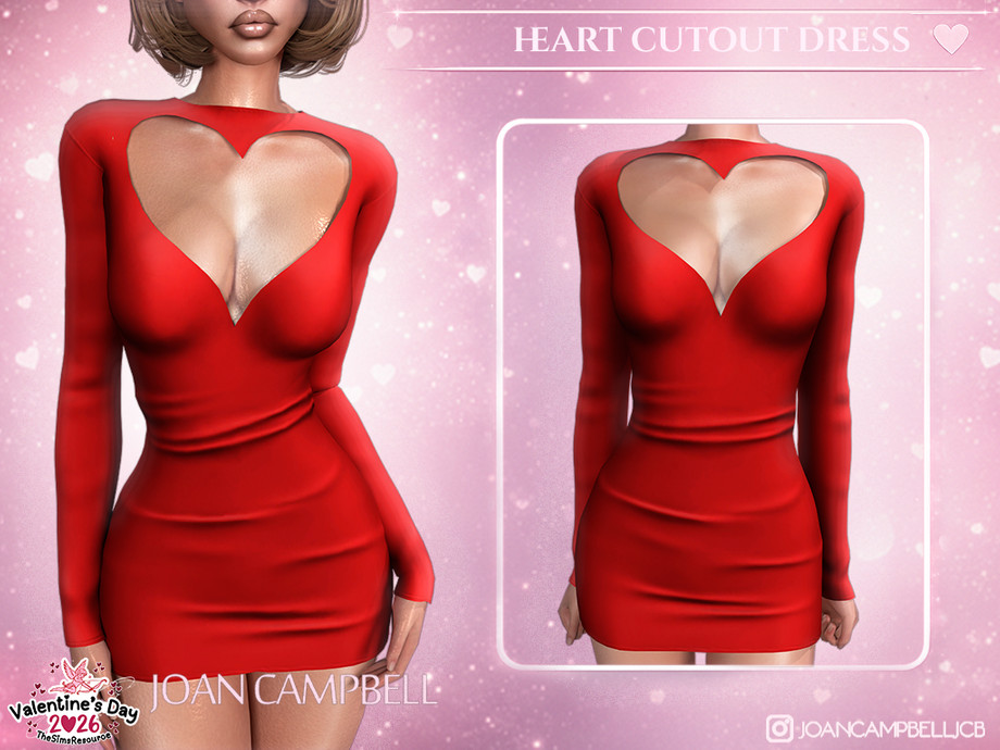 Платье Heart Cutout Dress Sims 4
