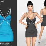 Платье Keira Mini Dress With Crystal Straps Sims 4 Платье Keira Mini Dress With Crystal Straps Sims 4