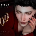 Серьги Chain Earrings With Gems Sims 4