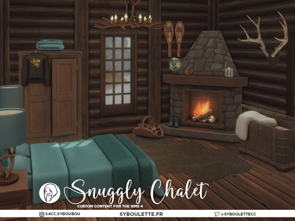 Спальня Snuggly Chalet Cc Set Sims 4
