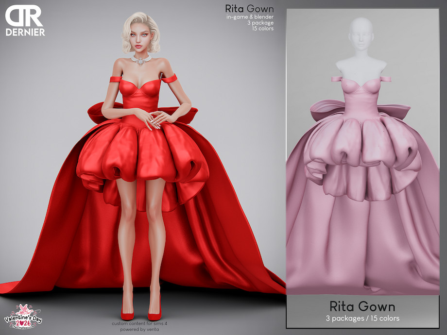 Платье Rita Gown Sims 4
