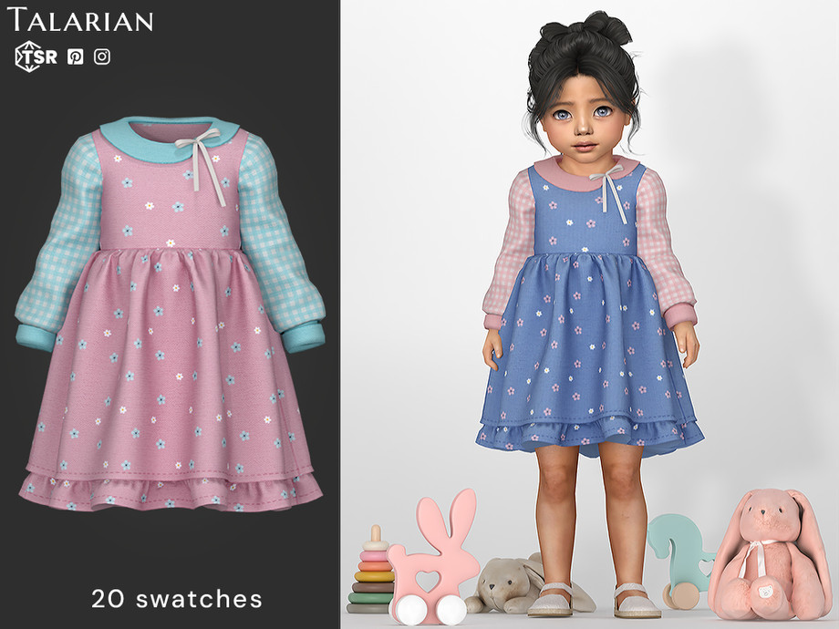 Наряд Blakely Dress Layered Skirt Bow Detail Sims 4