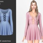 Платье Kinley Dress Lace Up Front Sims 4 Платье Kinley Dress Lace Up Front Sims 4