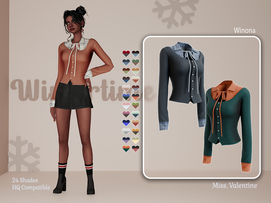 Комплект Winona Sweater With Top Underneath Sims 4