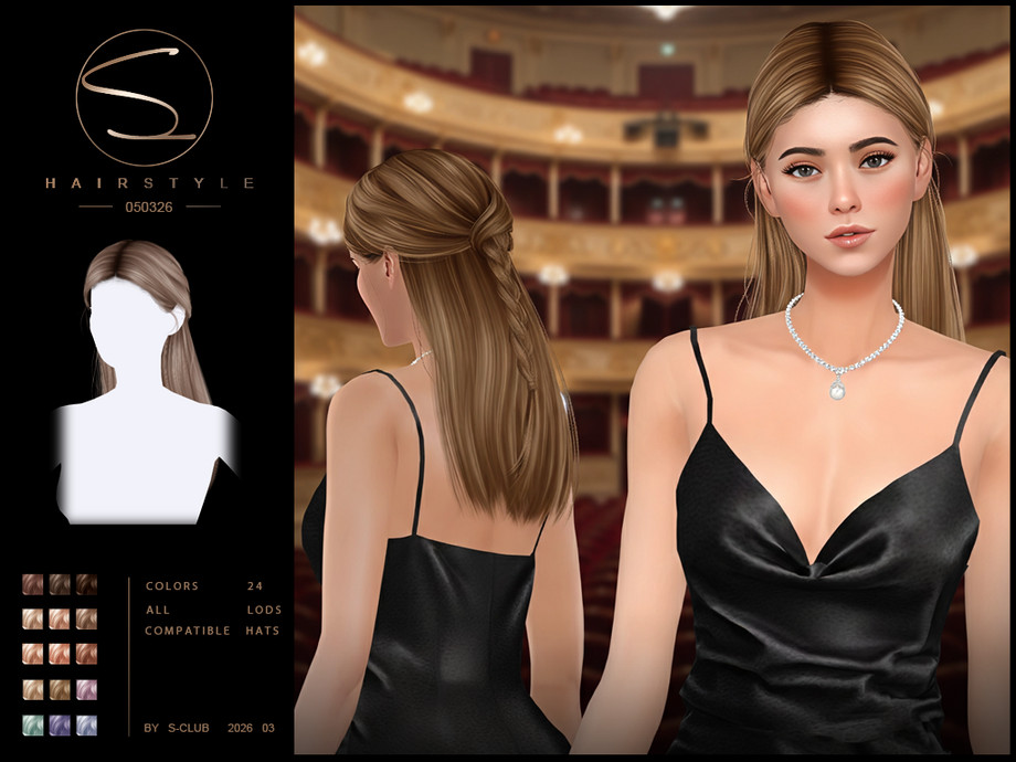 Прическа Sclub Ts4 Hair 050326 Sims 4
