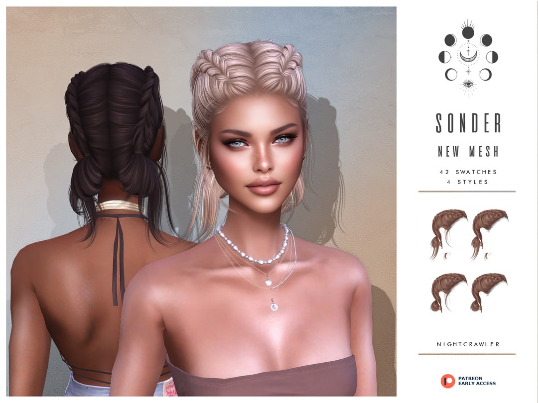 Прическа Sonder Hair Sims 4