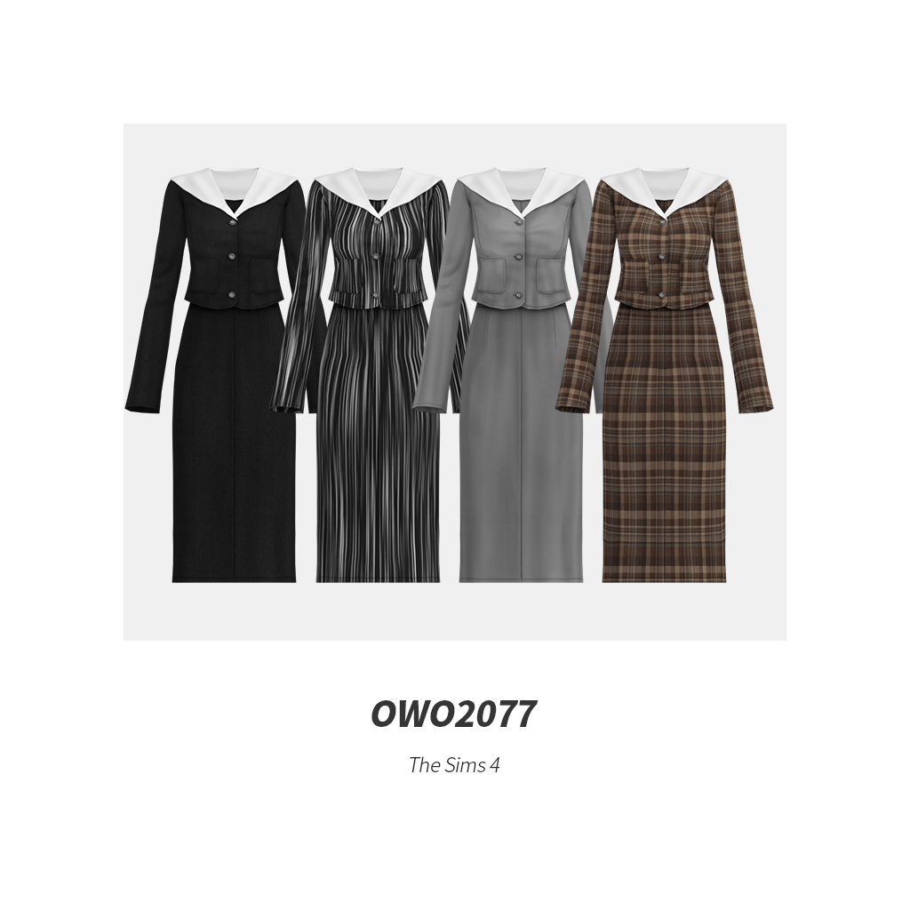 Костюм Classic Tweed Skirt Suit Sims 4