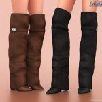 Ботфорты для симочек «Belted Wide Heel Tall Boots S687»