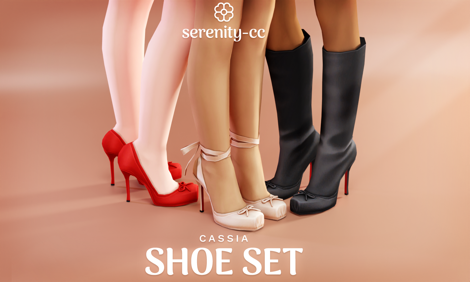 Мини-коллекция обуви Cassia Shoe Set Sims 4