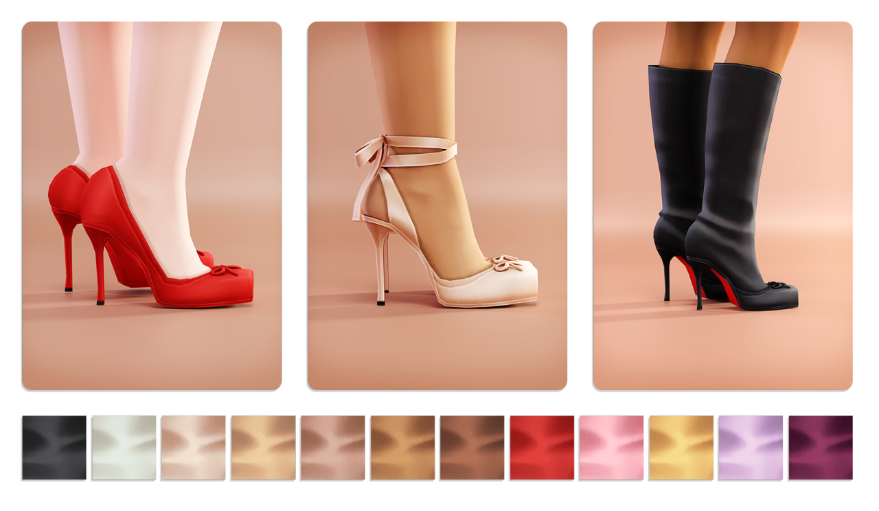 Мини-коллекция обуви Cassia Shoe Set Sims 4