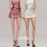 Платье Side Tie Halter Dress Sims 4