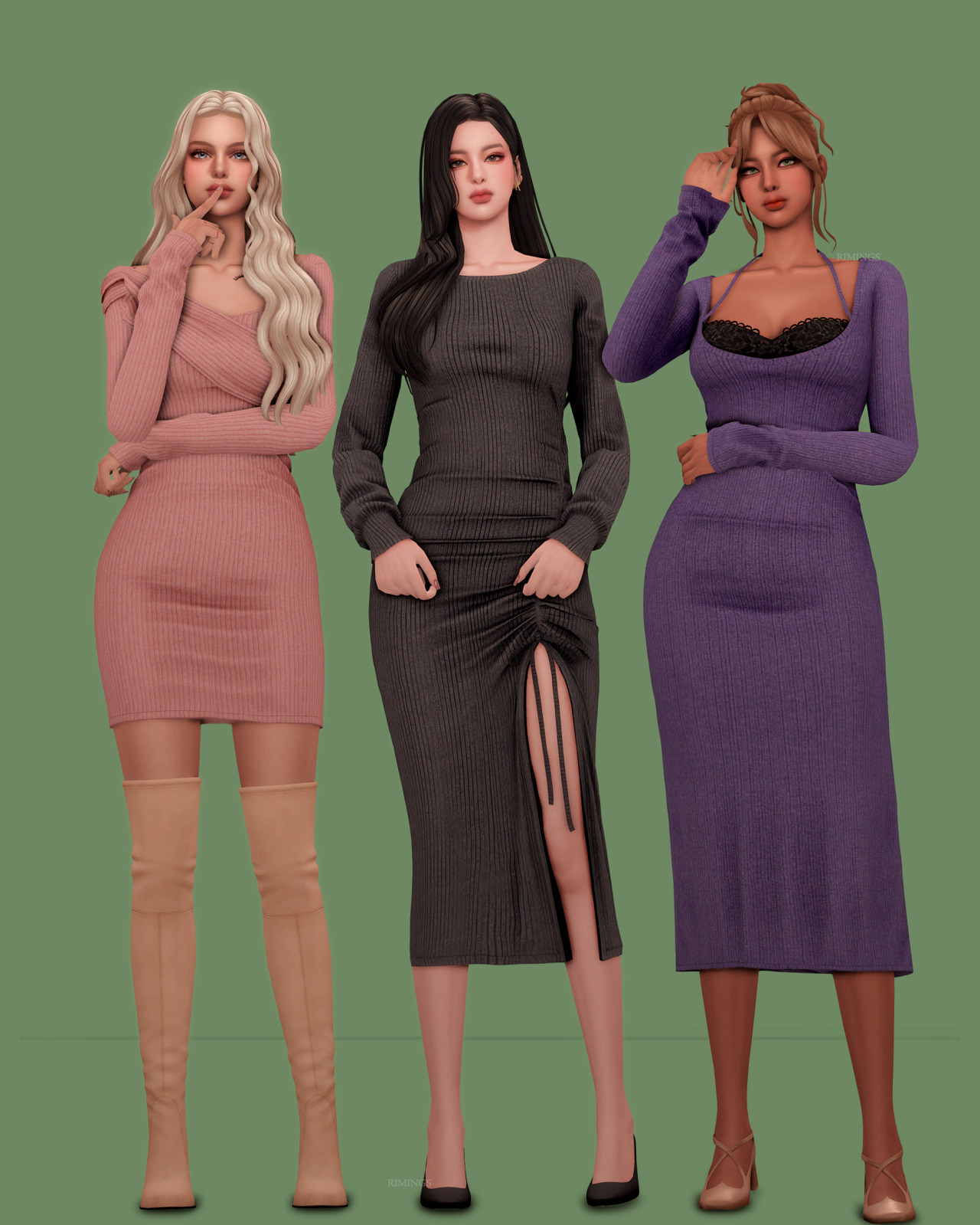 Платья Soft Silhouette Edit Sims 4