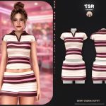 Полосатый комплект для симочек «SET-Berry Cream Outfit»
