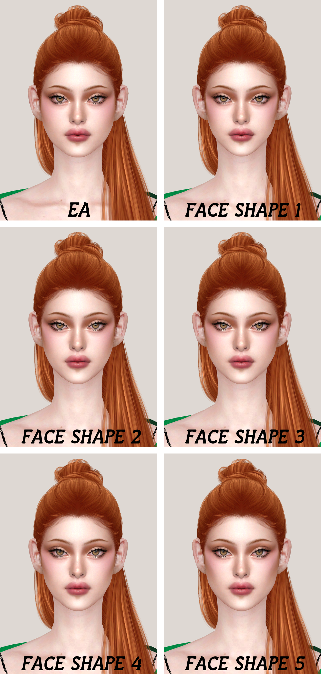 Пресеты головы Face Presets Sims 4