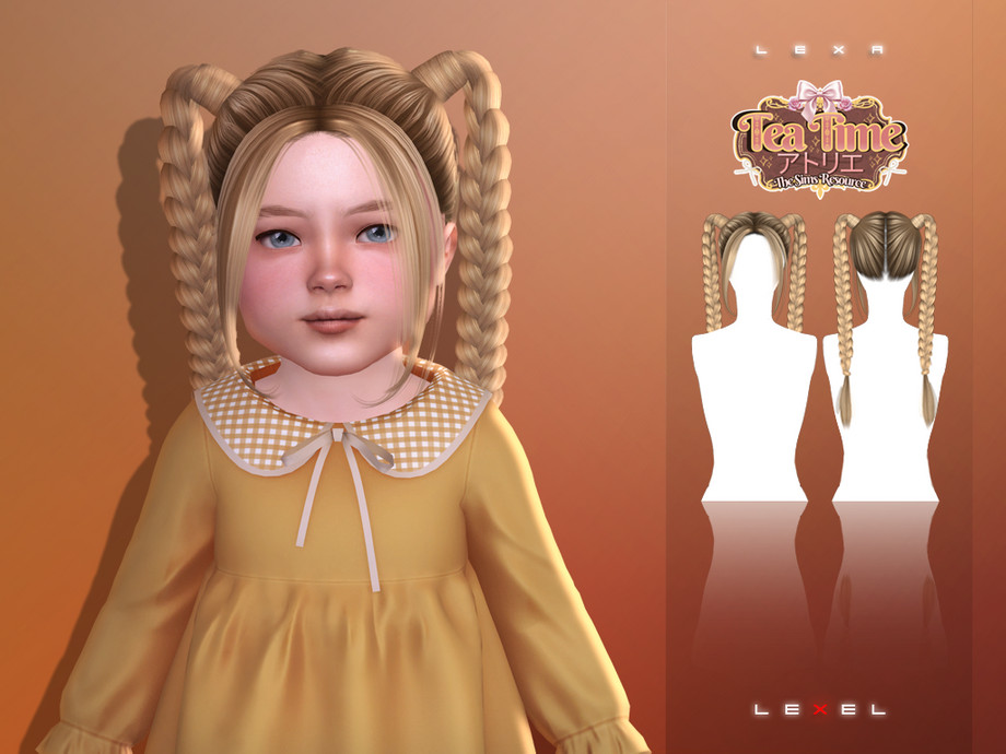 Прическа Lexa Long Braids with Bangs Sims 4