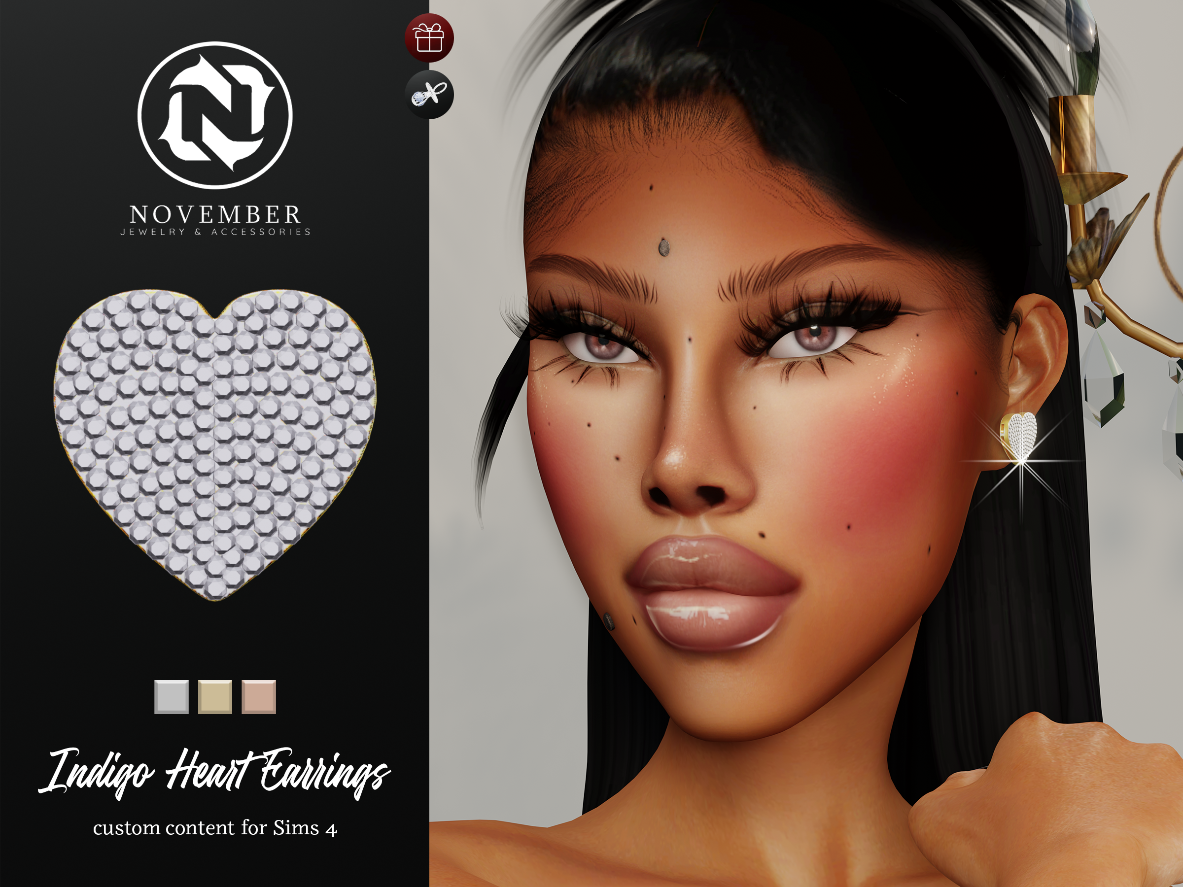 Серьги для женщин и девочек «Indigo Heart Earrings»