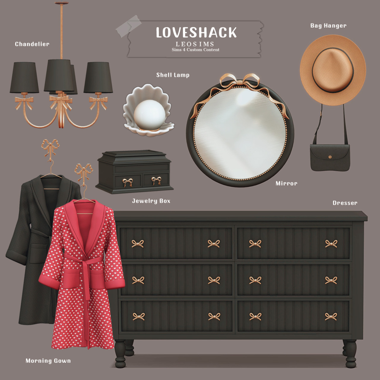 Сет для женской спальни «Loveshack»