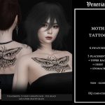 Тату для спины, груди и живота «Moth Tattoo»