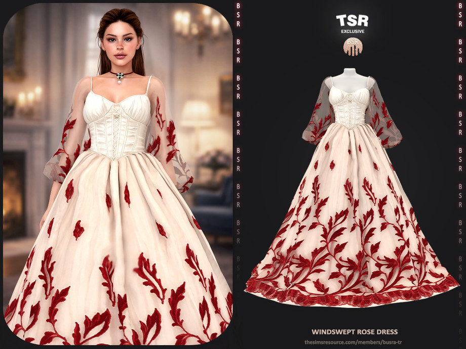 Вечернее платье «Windswept Rose Dress»