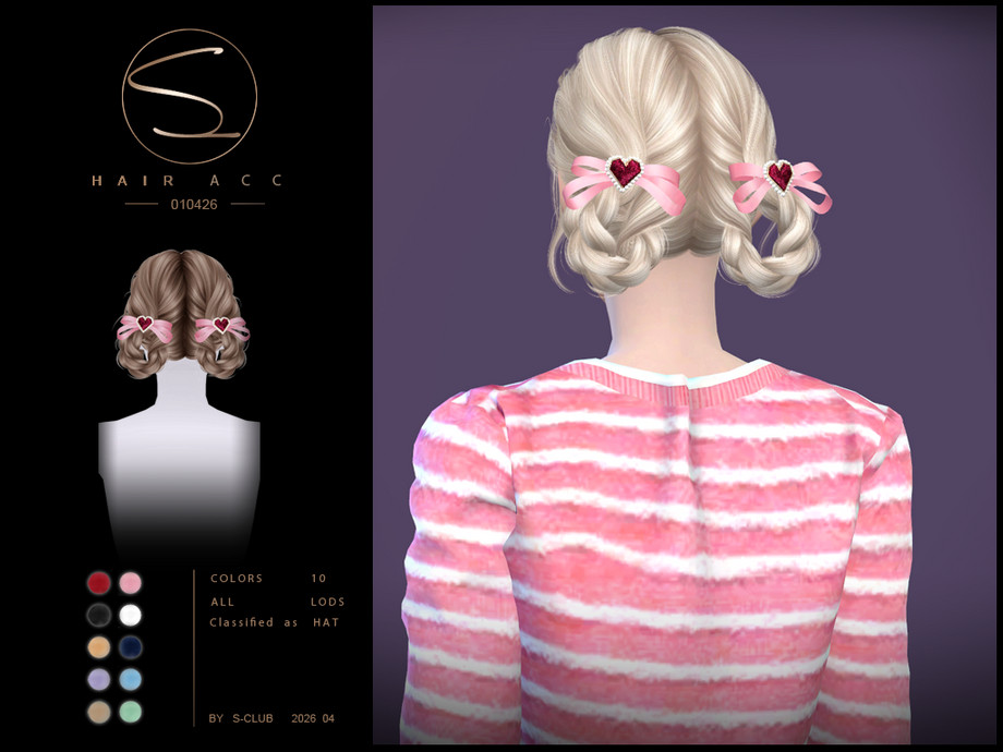 Женская прическа S-Club TS4 Hair 010426 Sims 4
