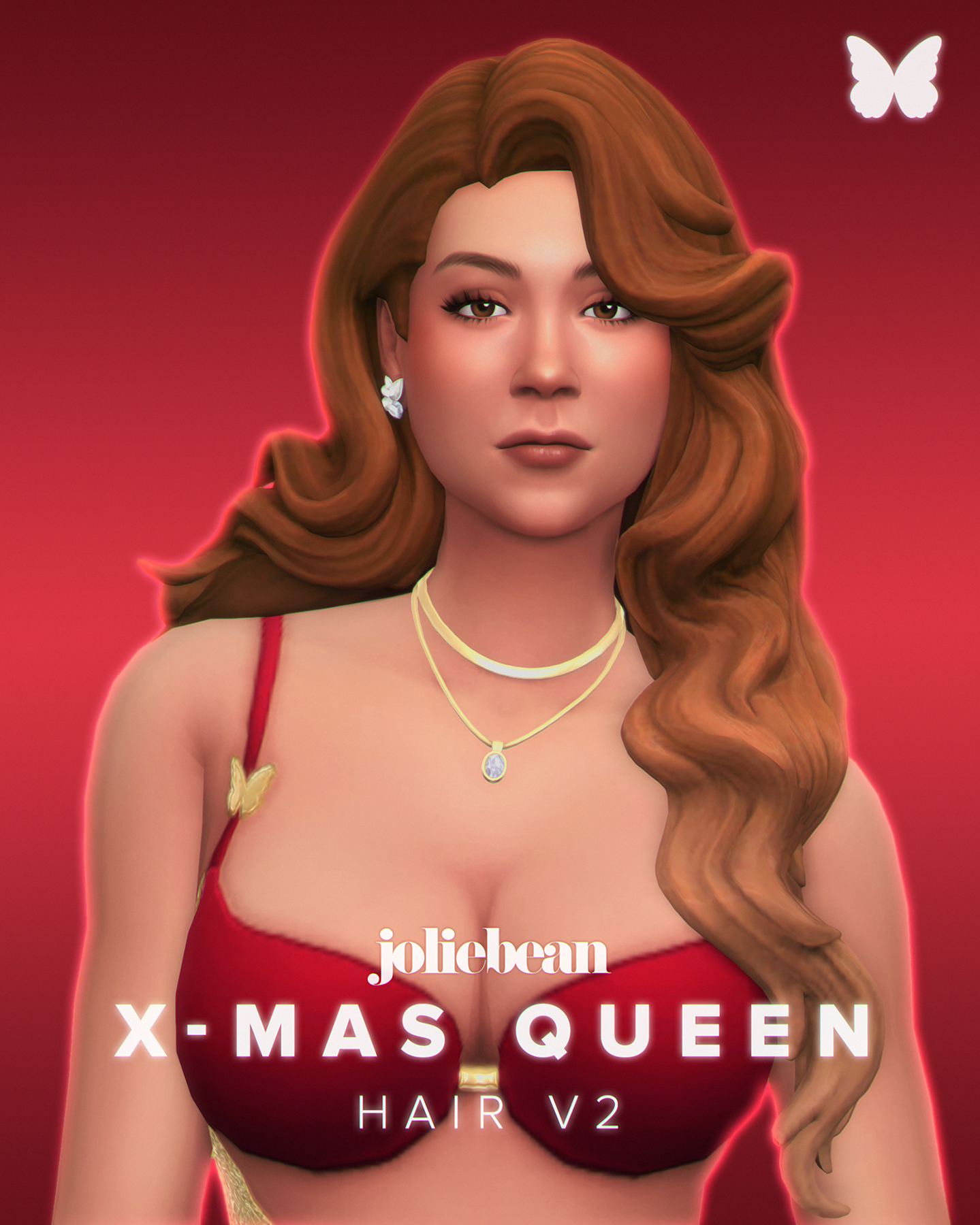 Женская прическа X-mas Queen Hair Sims 4