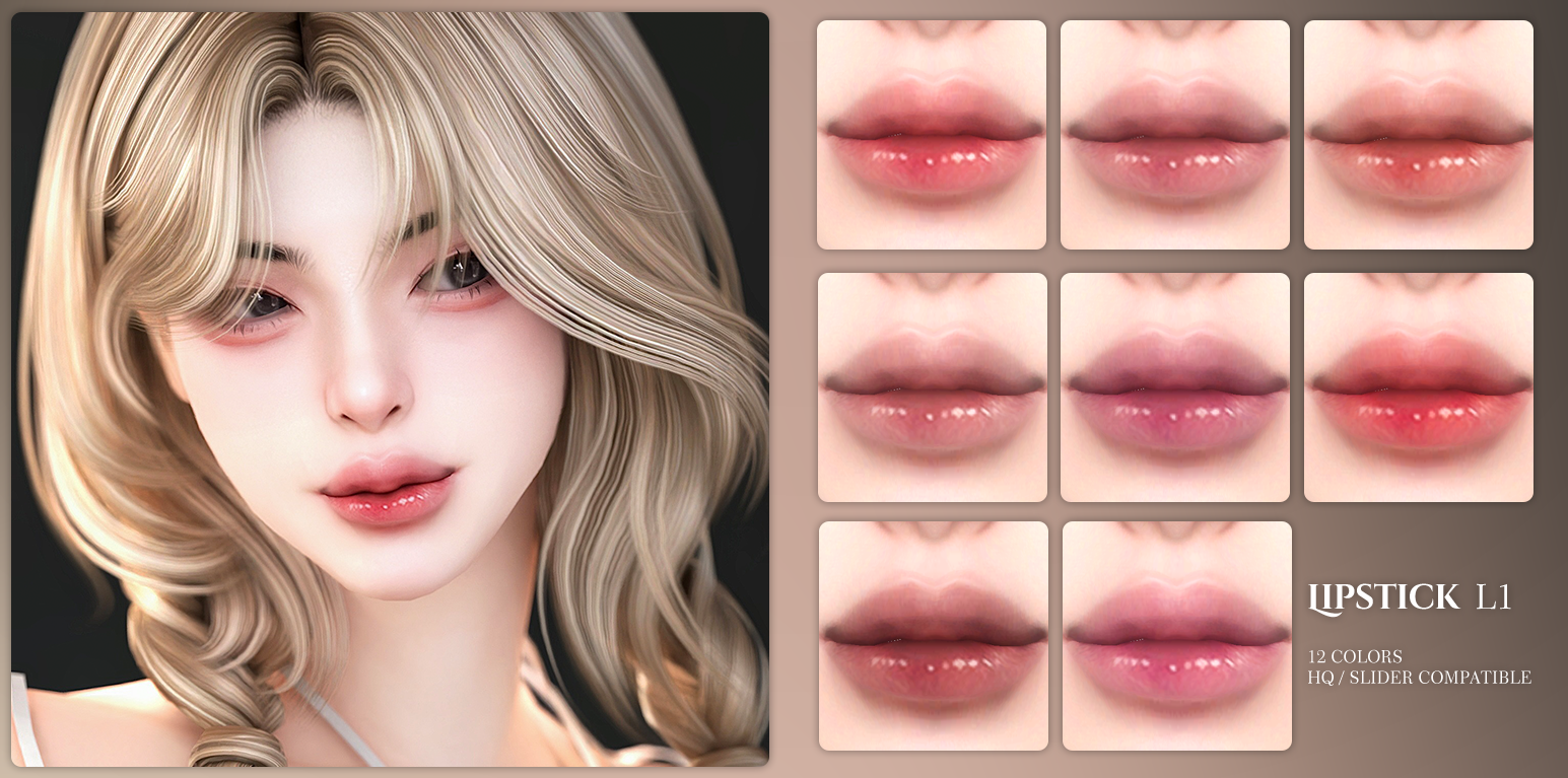 Блеск для губ Lipstick L1 для Sims 4
