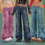 Джинсы с цепочкой Superstar Jeans & Waist Chain Belts для Sims 4