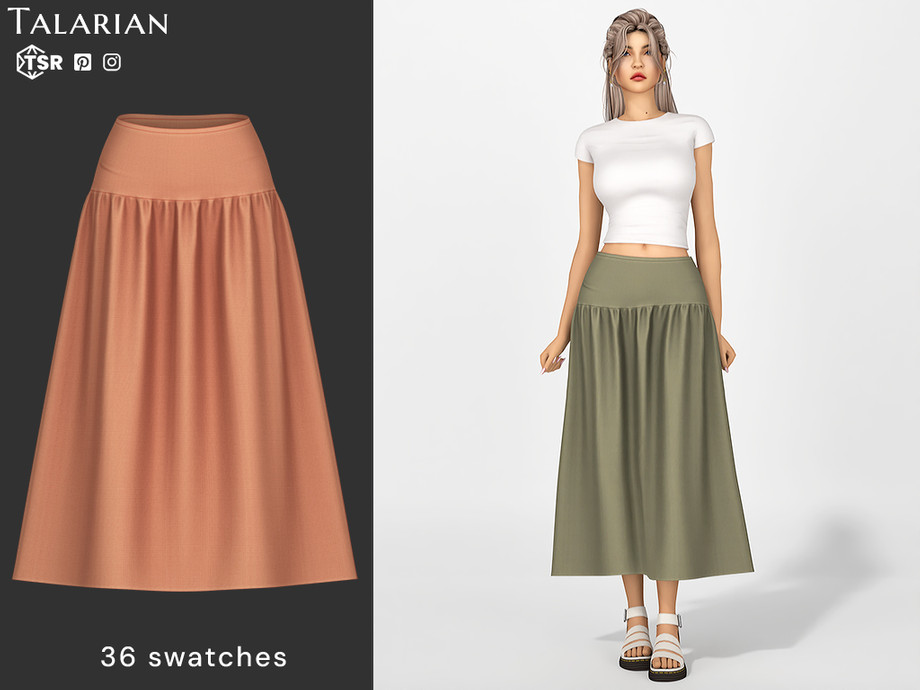 Футболка и юбка Isabela для Sims 4
