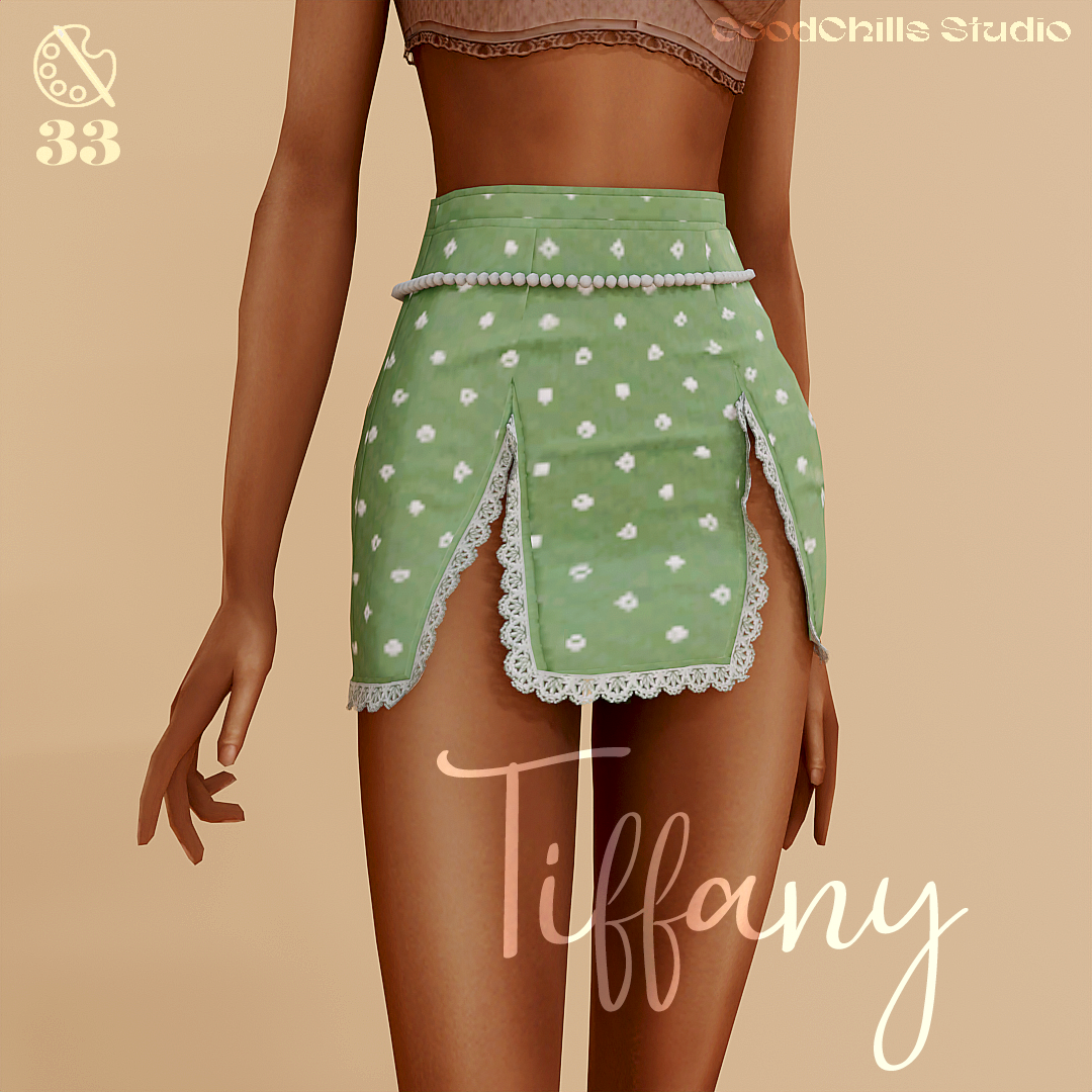 Юбка для симочек Tiffany Frill Hem Mini для Sims 4