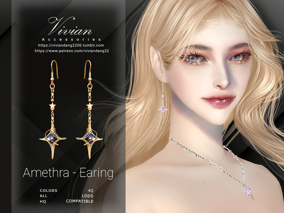 Ювелирный комплект Amethra для Sims 4