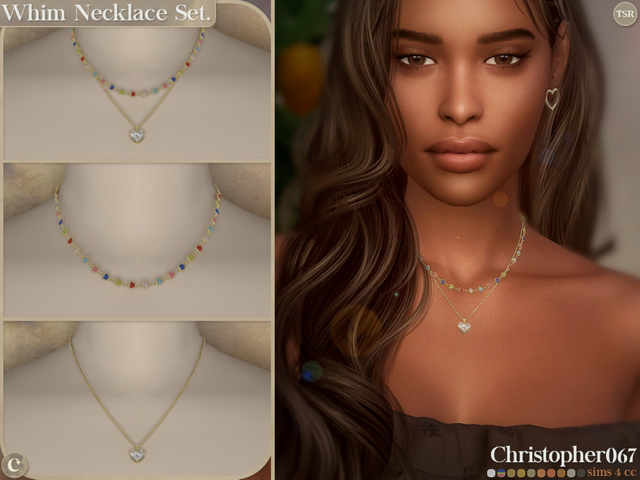 Комплект ожерелий для симочек Whim Necklace Set для Sims 4