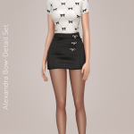 Комплект с бантиками Alexandra Bow-Detail Set для Sims 4 Комплект с бантиками Alexandra Bow-Detail Set для Sims 4