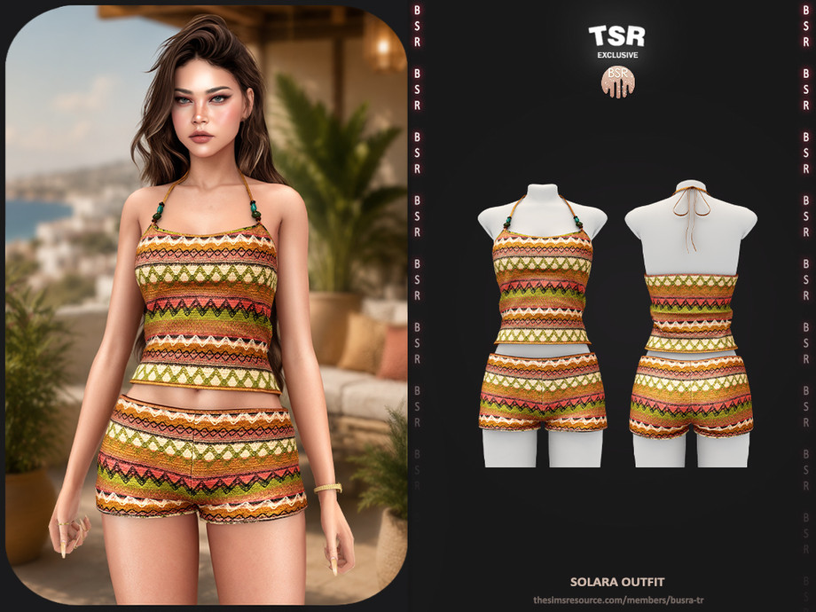 Летний комплект для симочек SET-Solara Outfit для Sims 4