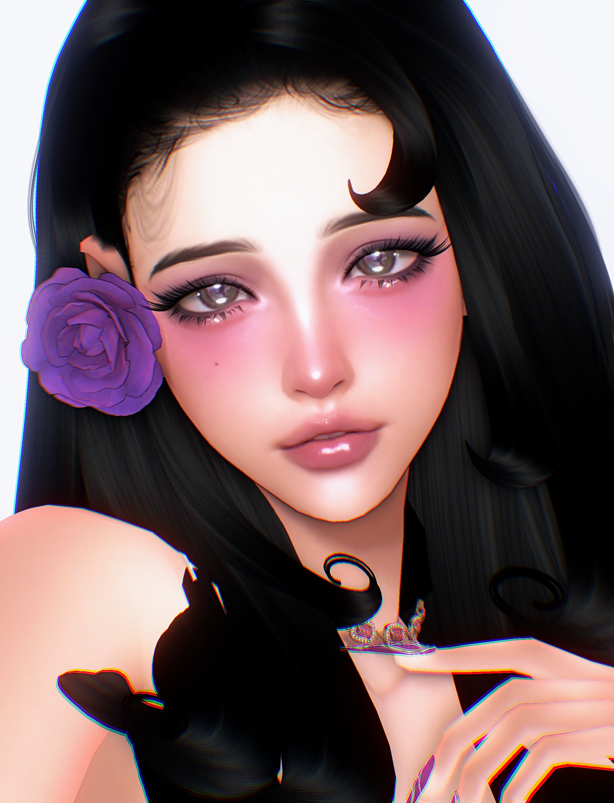 Линзы, веки и блеск Moonlight makeup set для Sims 4