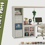 Мебель для рабочего кабинета Creamy APT. Part4 2CC для Sims 4 Мебель для рабочего кабинета Creamy APT. Part4 2CC для Sims 4