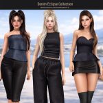 Джинсовый мини-сет SET — Denim Eclipse Collection для Sims 4
