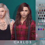 Мужская причёска Carlos Hairstyle для Sims 4