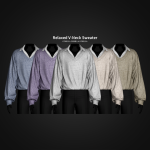 Мужской свитер Relaxed V-Neck Sweater для Sims 4 Мужской свитер Relaxed V-Neck Sweater для Sims 4
