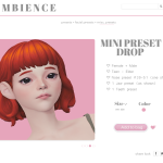 Набор пресетов для лица Mini Preset Drop для Sims 4 Набор пресетов для лица Mini Preset Drop для Sims 4