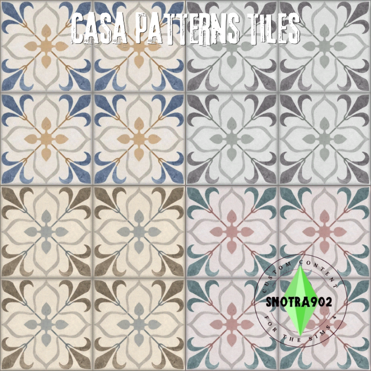 Напольная плитка Casa Patterns Tiles для Sims 4