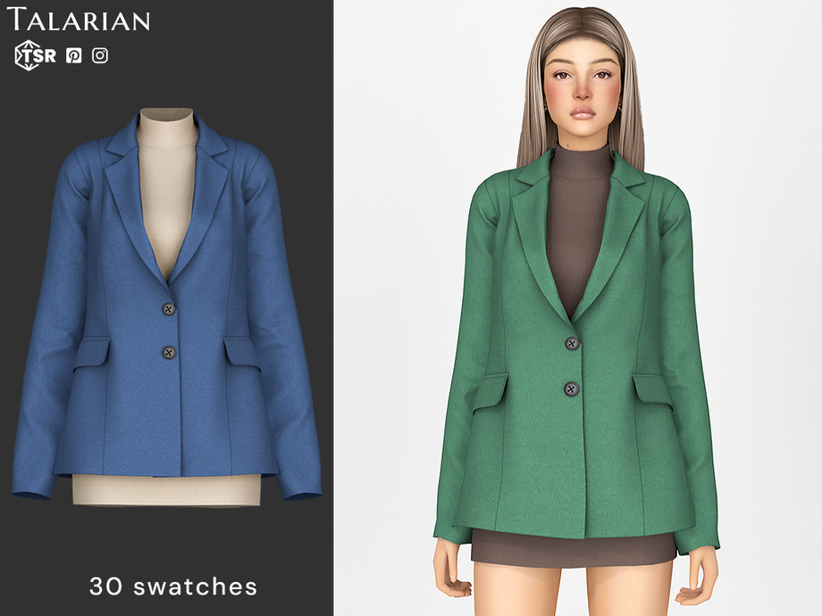 Наряд Paislee Blazer With Dress Outfit для Sims 4