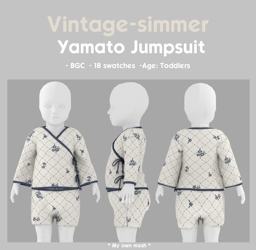 Наряд для тоддлеров Yamato Set для Sims 4