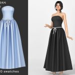 Платье для симочек Azariah Strapless Corset Maxi Dress для Sims 4