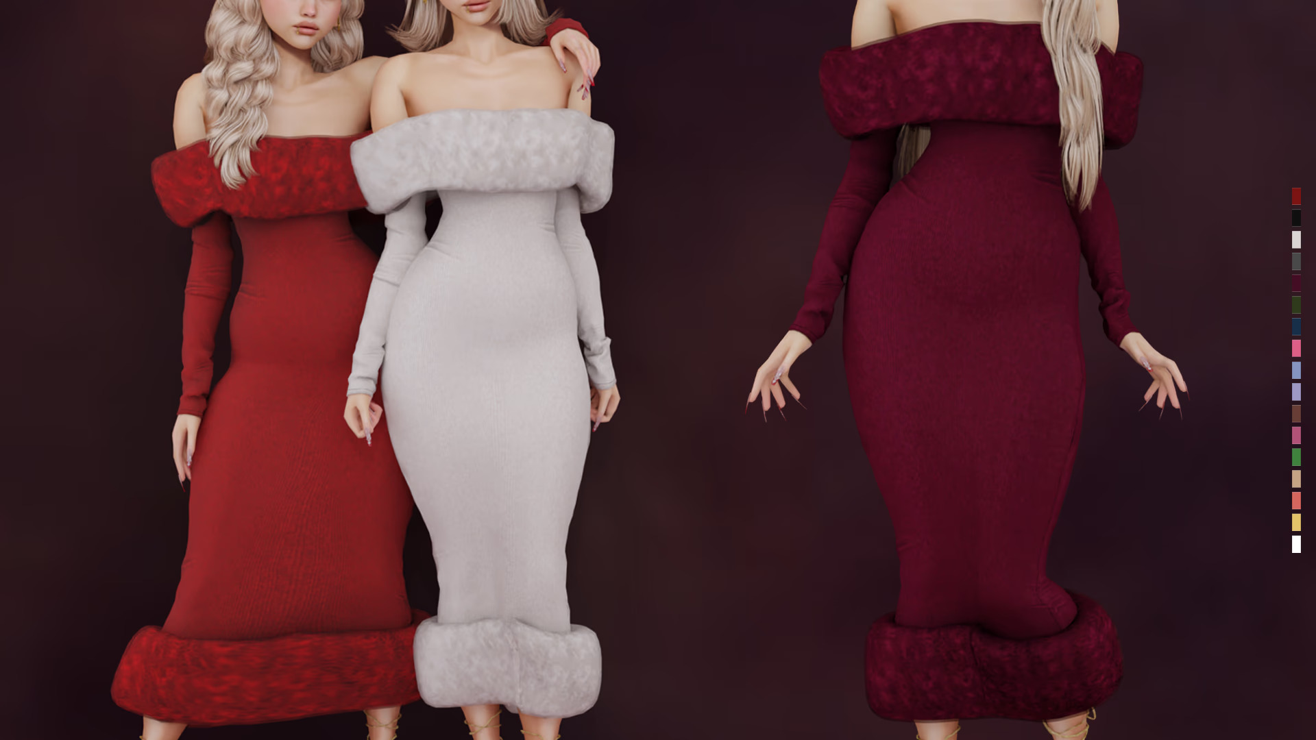 Платье Frosted Siren Dress для Sims 4